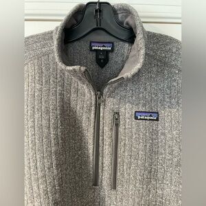 Patagonia Better Sweater Rib Knit 1/4 Zip Heather Gray Large